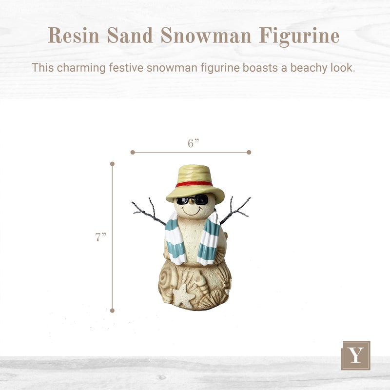 Young's Inc Young's Resin 7.25" Sand Snowman Figurine, Large - Image 4